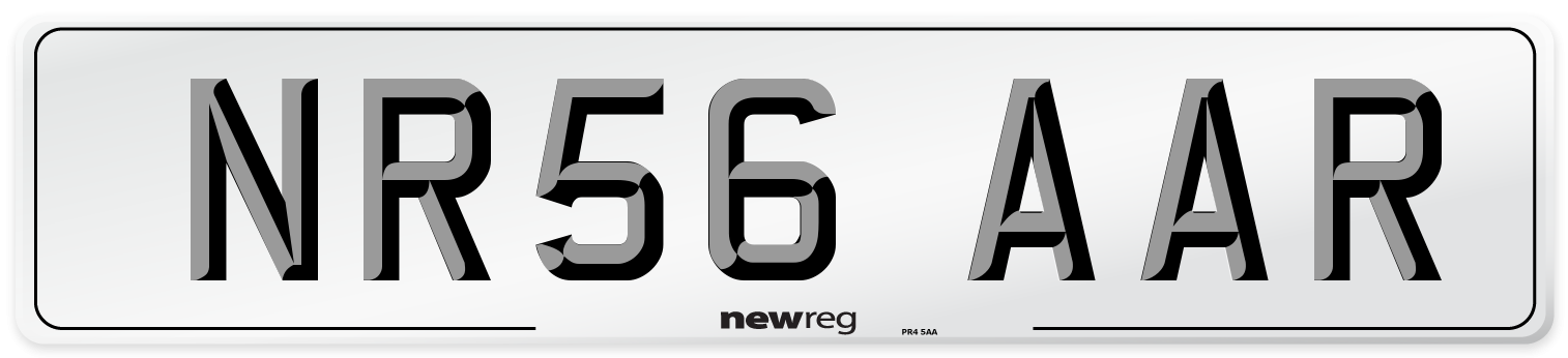 NR56 AAR Number Plate from New Reg